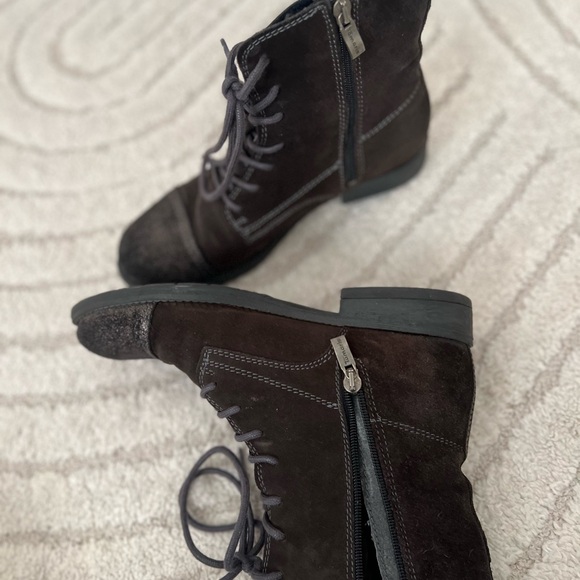 Suede combat leather booties 8 - Picture 3 of 8